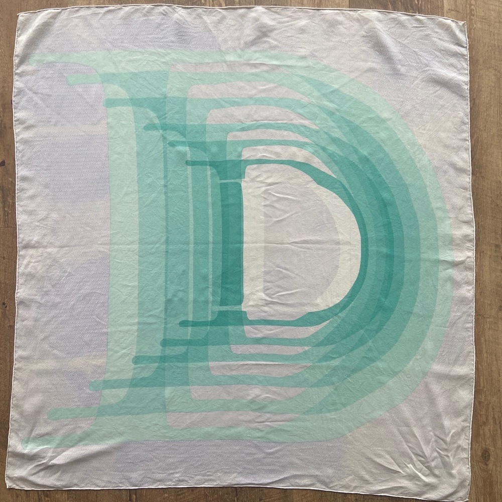 Christian Dior vintage silk scarf, teal